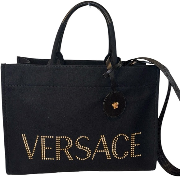 New W/o Tag Versace Large Studded Tote - Picture 3 of 10